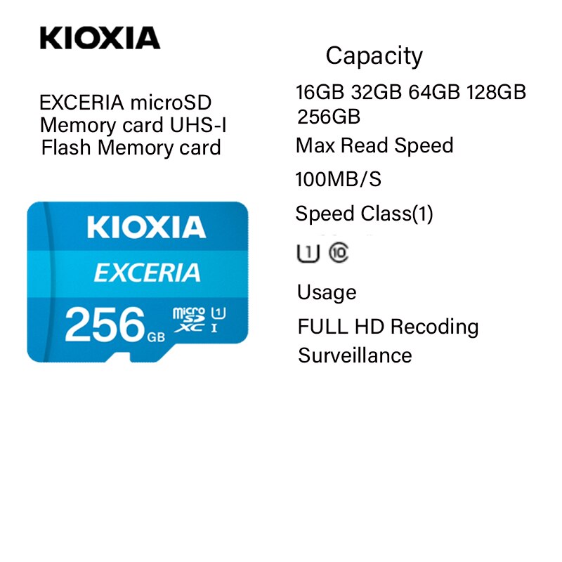 Kioxia Micro Sd 16Gb 32Gb 64Gb 128Gb 256Gb Hoge Snelheid Geheugenkaart Klasse 10 Flash geheugenkaart