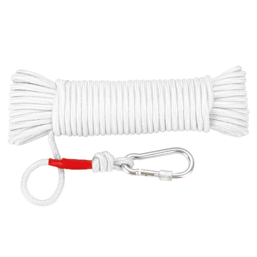 8mm nødtau med klatrespenne magnet fisketau nylon redningstau 20m lengde utendørs sportsutstyr: Blå