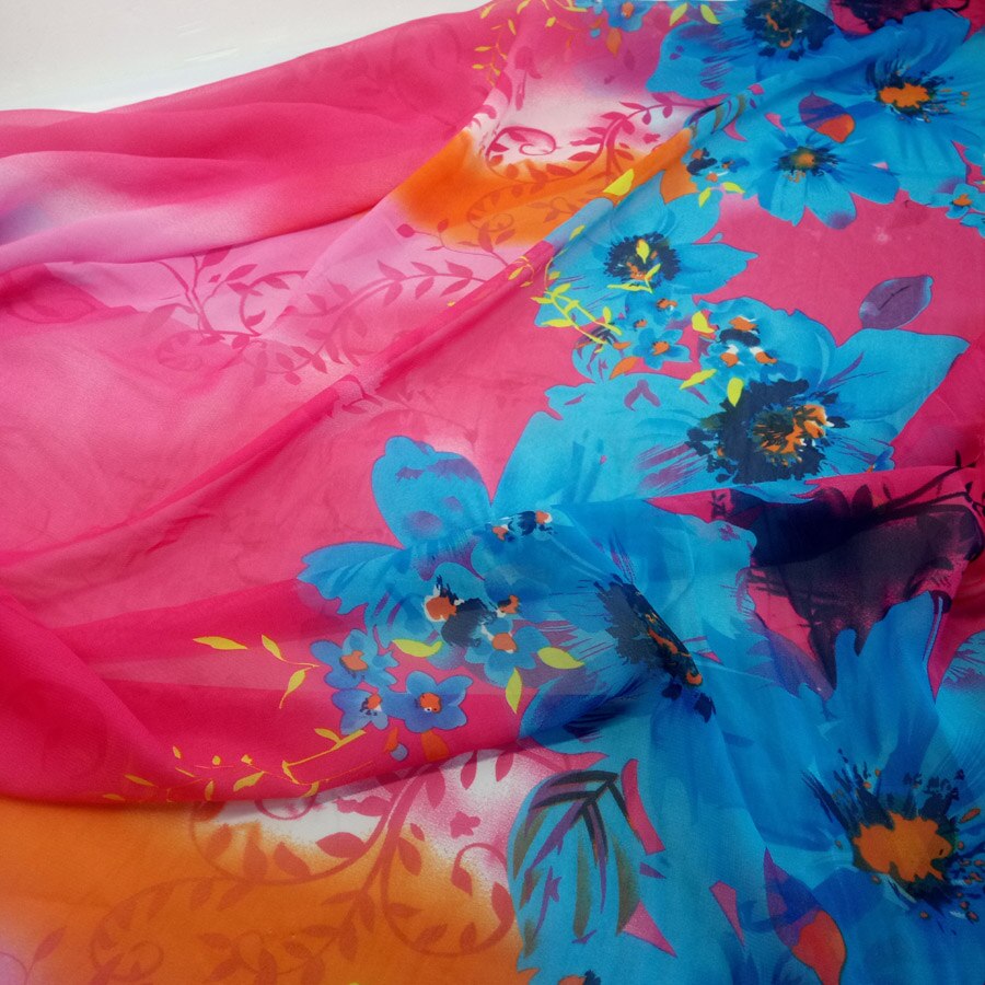Tela de gasa para vestido en venta Material de artesanía de costura Floral