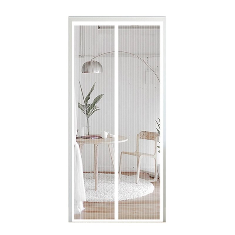 WENT Magnetic Fly Screen 90x240cm, Mosquito Net Screen Door for Balcony Door, Basement Door, Patio Door, Automatic Closing, No Drilling Required, Black