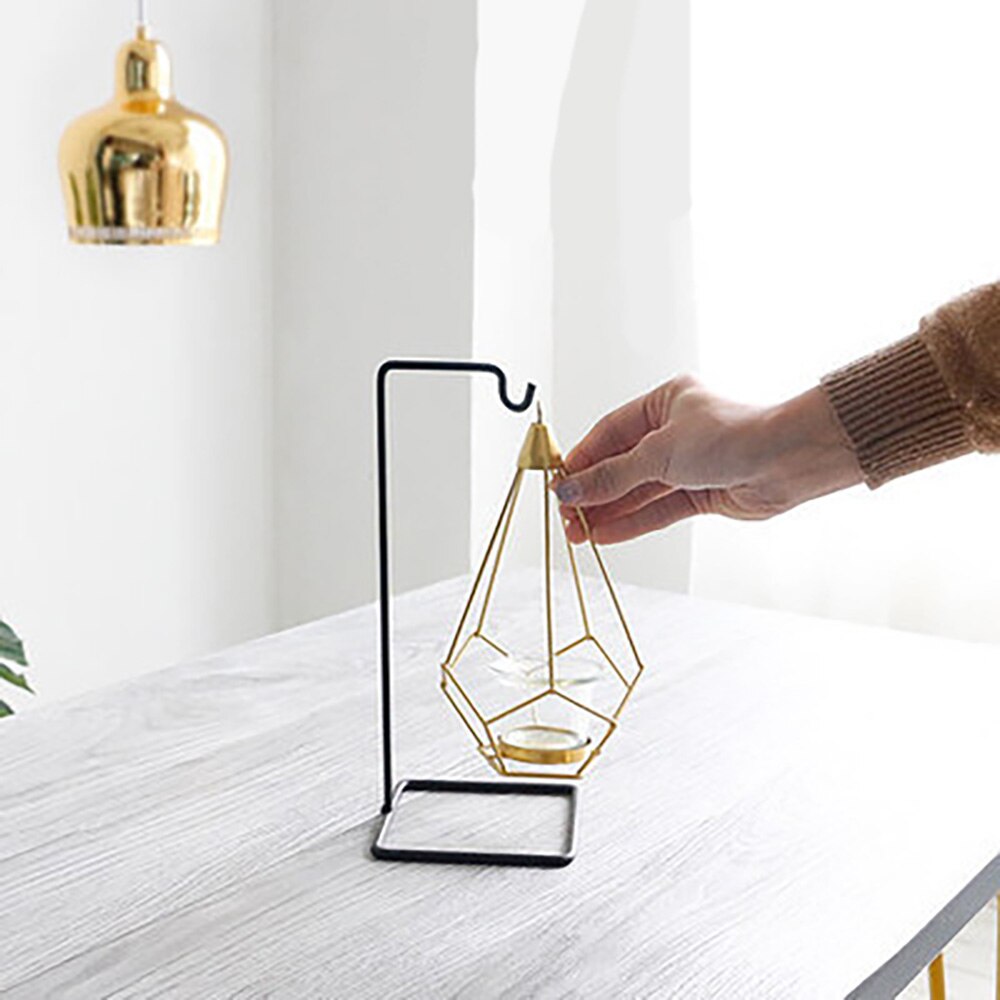 Noordse ijzeren kunst kandelaar knutselen kandelaars glazen kaarsenhouders bougie standaard huisdecoratie romantische hangende glimmende rekwisieten