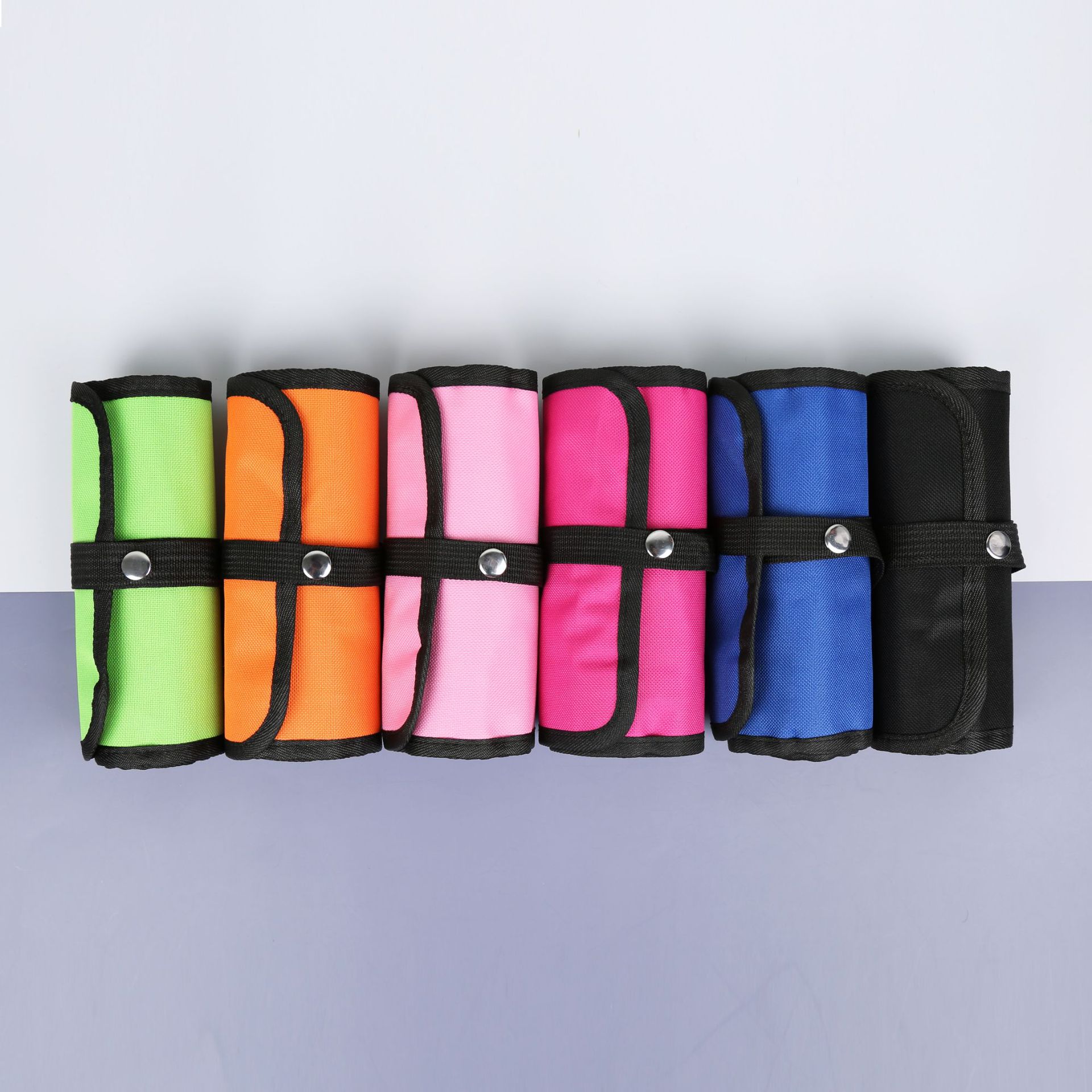 36-Holes Solid Color School Pencil Case With Buckle High Capacity Kawaii Pencil Pouch Retro Korean Stationery Office Supplies