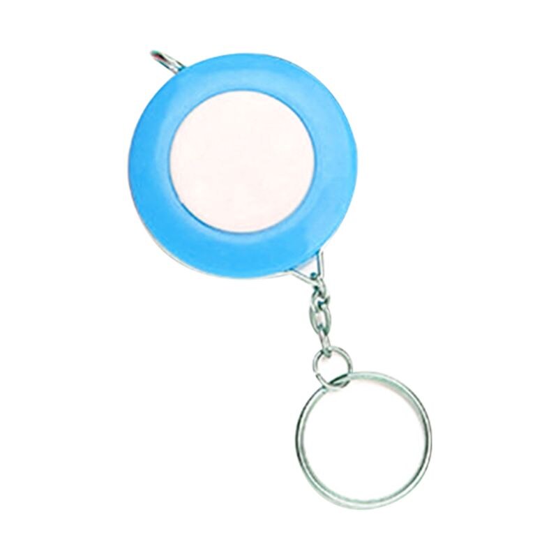 Portable Retractable Ruler Centimeter/inch Tape Measure Mini Keychain Ruler B85C: Blue