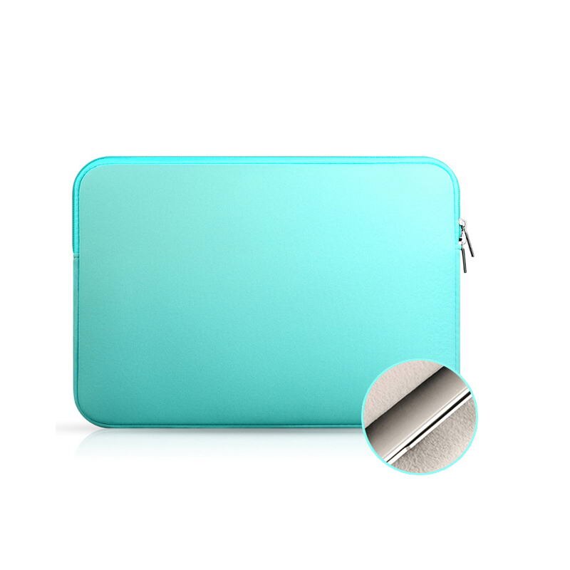 Yicana 11 12 13 14 15 15.6 inch Laptop Sleeve case For Macbook Air Pro Ultra-book Notebook computer Soft Plush lining Zipper Bag: Sky-Blue / 14 inch