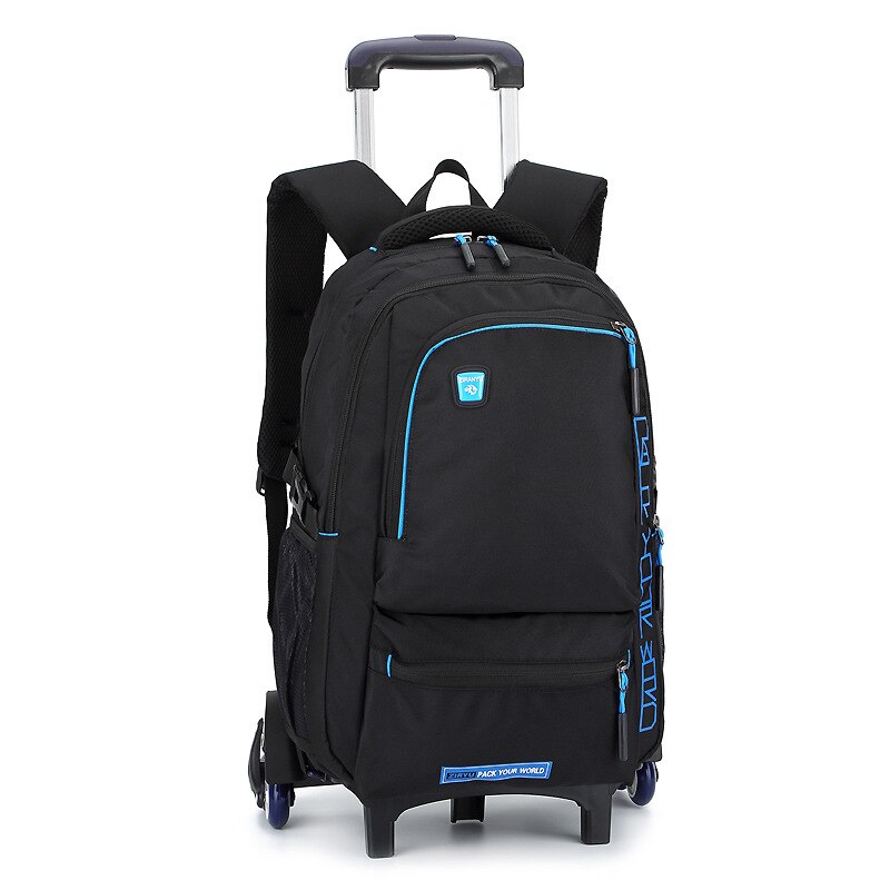 Removable Trolley school Backpack Wheeled Bags Children School Bag Boys girls Travel Bags Child School Backpacks kids schoolbags: blue