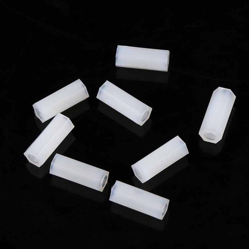 200pcs M2.5 Nylon Male Female Hex Standoff Bolts Nuts Assortment Set With Plastic Box