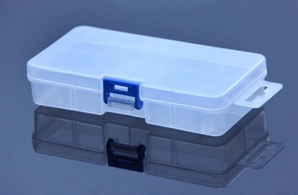 Clear Plastic Rectangular 8 CompartmentsTools Electronic Components Storage Box