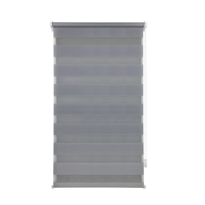 50Cm Dag En Nacht Zebra Rolgordijn Dubbele Doorschijnende Blackout Vision Gordijnen Voor Raam En Deur Met Installeren Accessoires: Gray