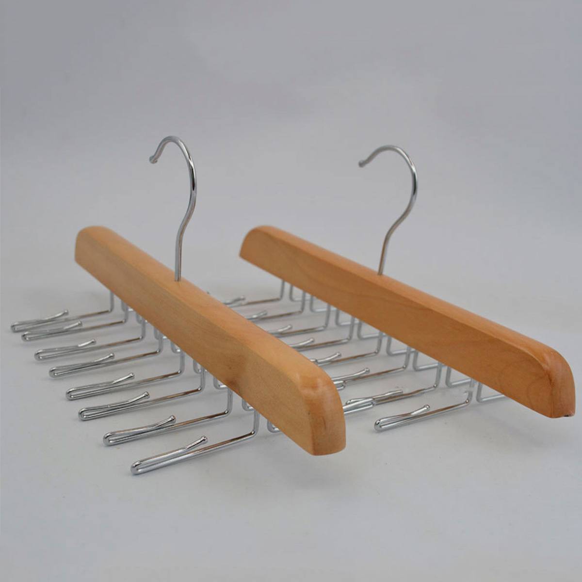 Multifunctionele houten stropdashanger, 16 stropdassen, riem, sjaal, kast, houten houder, organizer, riemrek, hangers, haak, garderobekast, opbergruimte