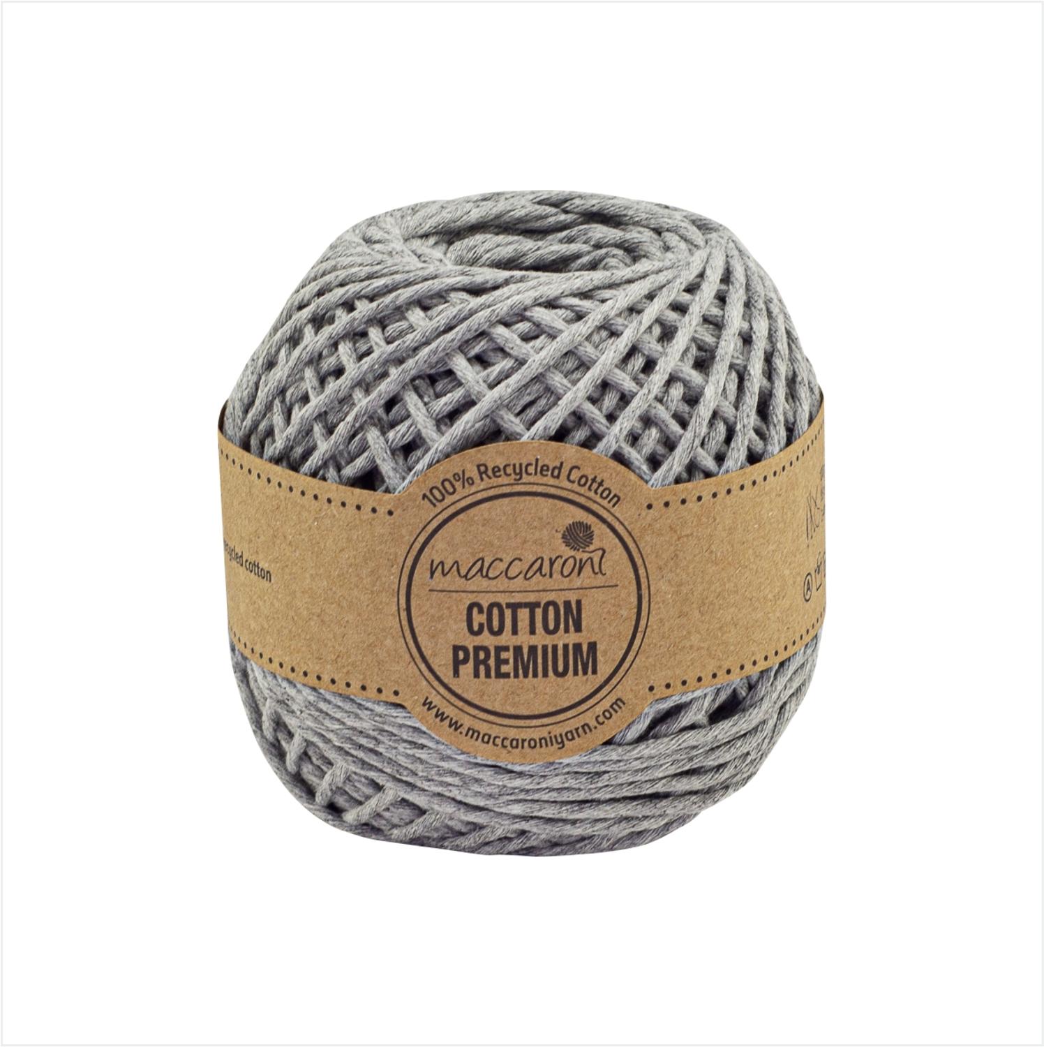 Macaroni bomuld premium macrame garn enkelt snoet 1 mm: Lysegrå