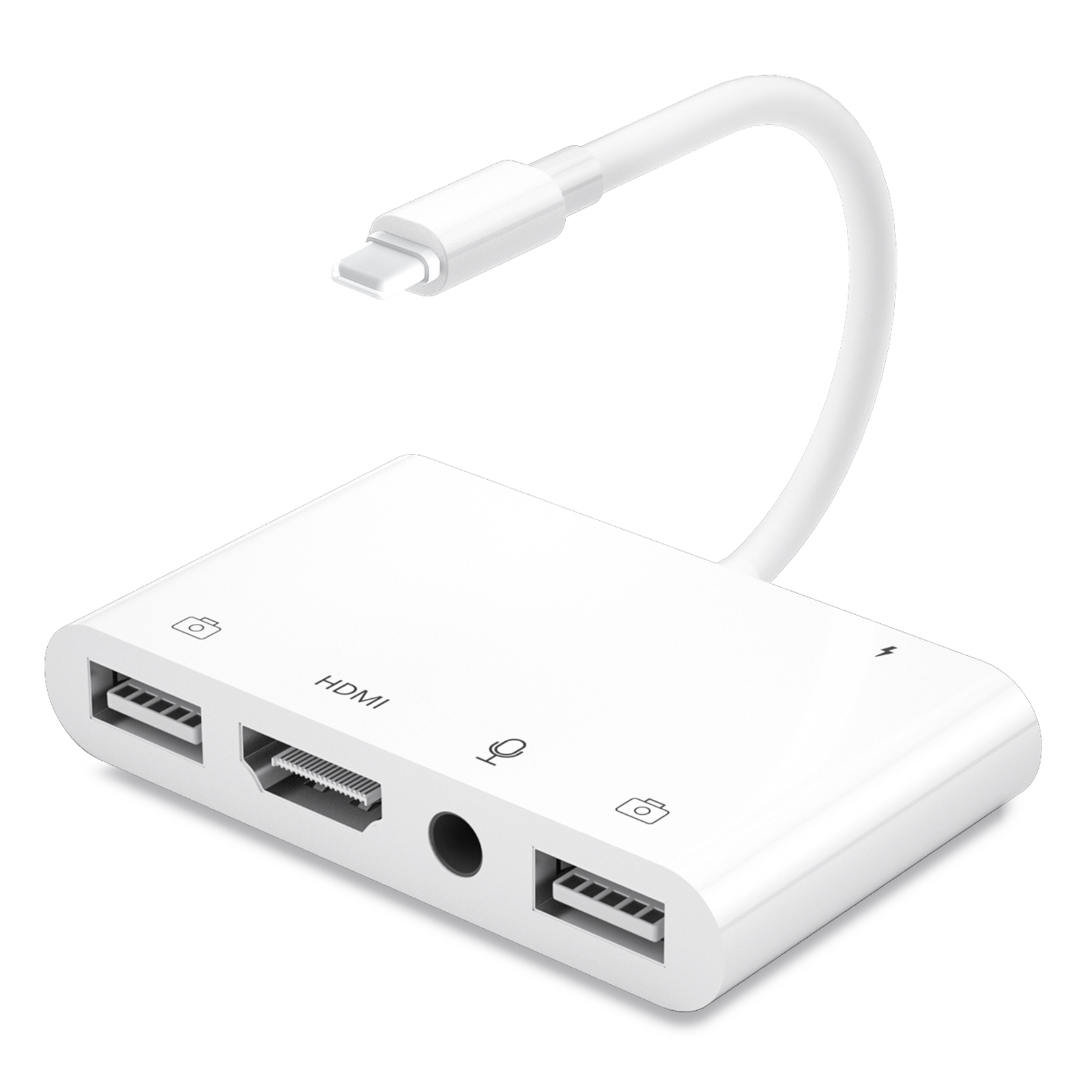 Lightning to HDMI Digital AV Adapter for iPhone 14/13/iPad to 1080P TV/Card Reader/USB/Ethernet Support Projector/Monitor: Rose Gold