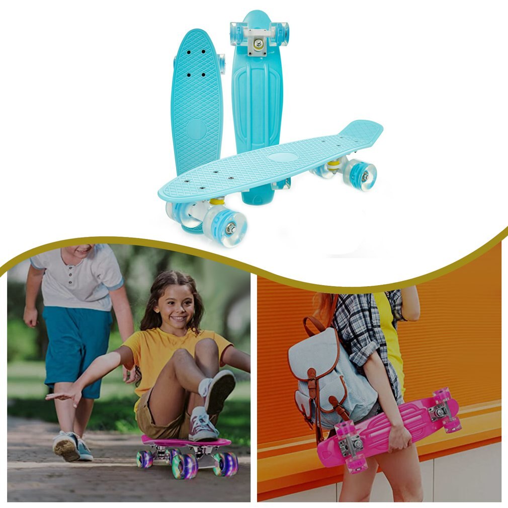 8 Colors Aluminum Magnesium Alloy Banana Skateboard Youth Road Travel Single Rocker Children Adult Four-Wheeled Scooter Newest