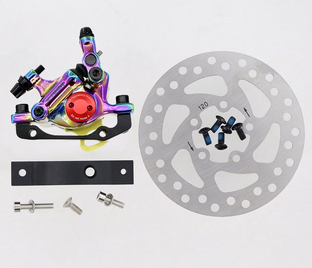 ZOOM Xtech-freno hidráulico de aleación de aluminio HB100 para patinete eléctrico Xiaomi M365/Pro, mejora de frenos de disco M365: Xetch Rainbow Set