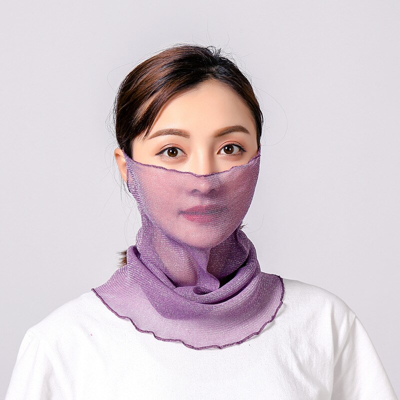 neue Gold seide Gesicht Maske Schutz Frauen Sonne Schals Hals Abdeckung fest drucken Dame Wandern Reiten Mund Schal Ring wickelt: 20