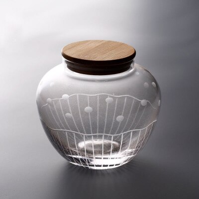 WIZAMONY Borosilicate Glass Tea Caddy Tea Jar Canister Portable Travel Storage Bottles Sealed Tank Jar Food Candy Jar: K