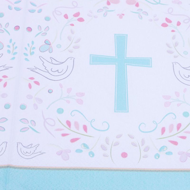 40Stck Kreative Frieden Taube Blau Kreuz Papier Servietten Santa Kommunion Partei Religiöse Hand Handtuch für Eucharistie Liefert