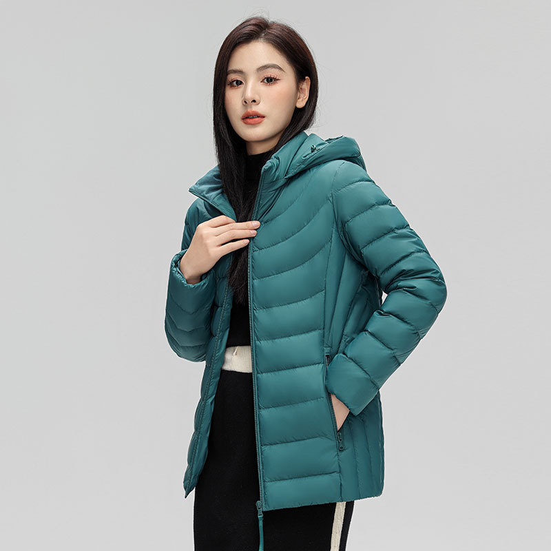 Chaqueta de plumón 90% para mujer, chaquetas acolchadas con capucha, Parka de abrigo cálido desmontable con sombrero, prendas de vestir, cortavientos, chaqueta acolchada, invierno