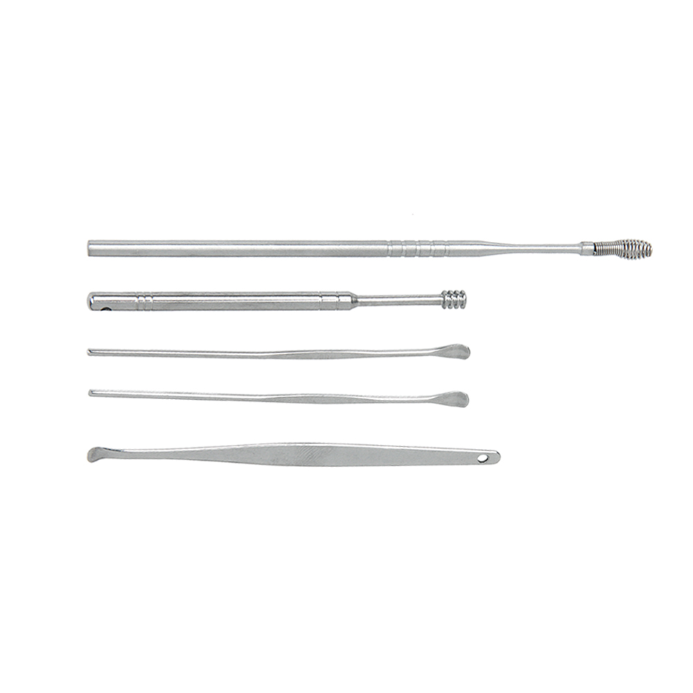 5 stks/set Rvs Ear Wax Remover Spiraal Oor Pick-eye Oren Earpick Lepel Oor Tikken Clean Tool