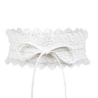 black white wide corset lace belt female self-tie belt belt girth belt women's belt wedding dress belt accessories: white