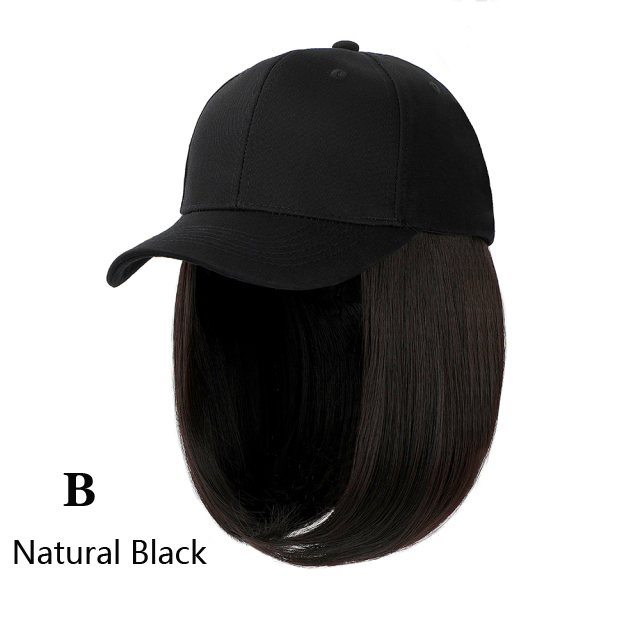 Beanies Hat With Hair Wigs For Women 24 inch Long Straight Hair Synthetic Wig Warm Soft Ski Knitted Autumn Winter Cap: Pink