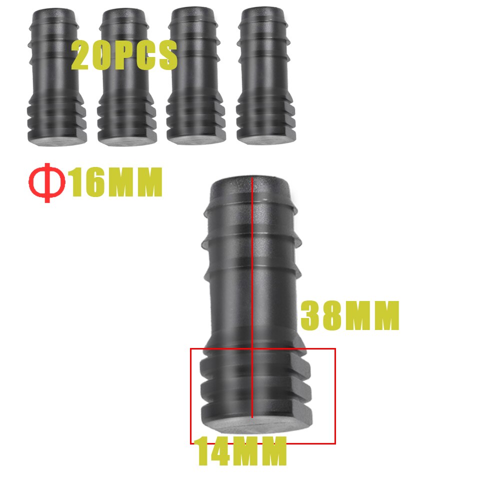 Buizen Fitting 16 20 Mm Tee Elleboog Gelijke Barb Connector End Plug Micro Drip Adapter & Pijp Haak Verbinding Bevestiging clips Tuin: 2