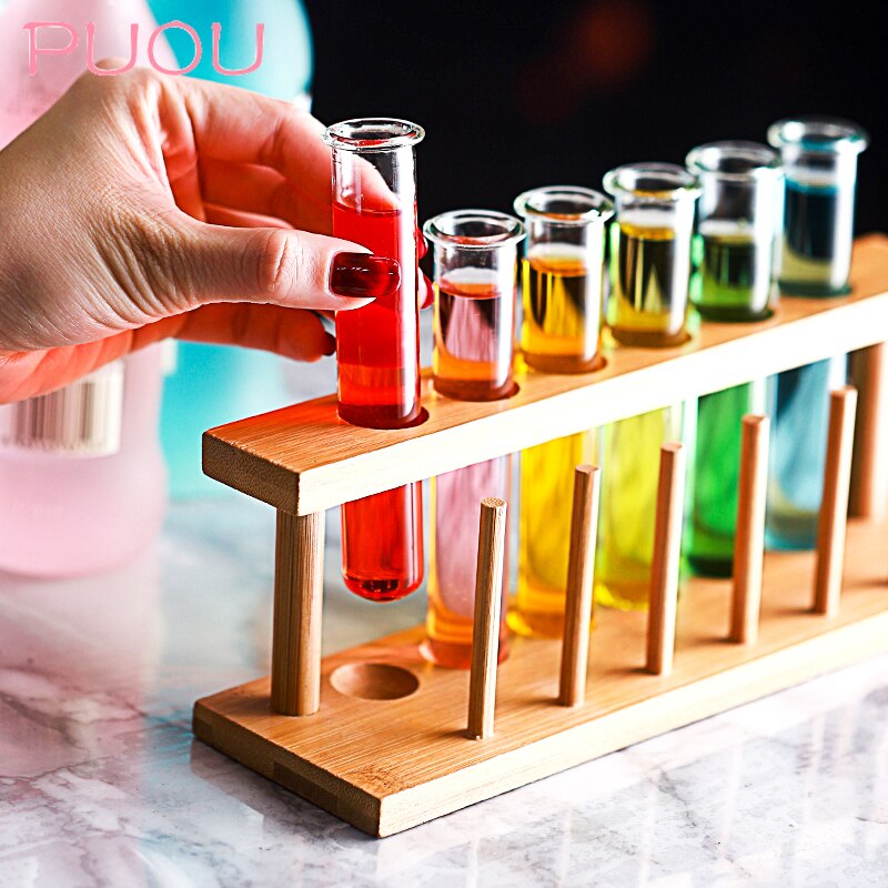 6 Stck Reagenzglas Cocktail Glas Gestell einstellen Bar KTV Nacht Verein Nachtclub Heimat Party Schuss Glas beschwipst Molekulare gastronomie wein Tasse