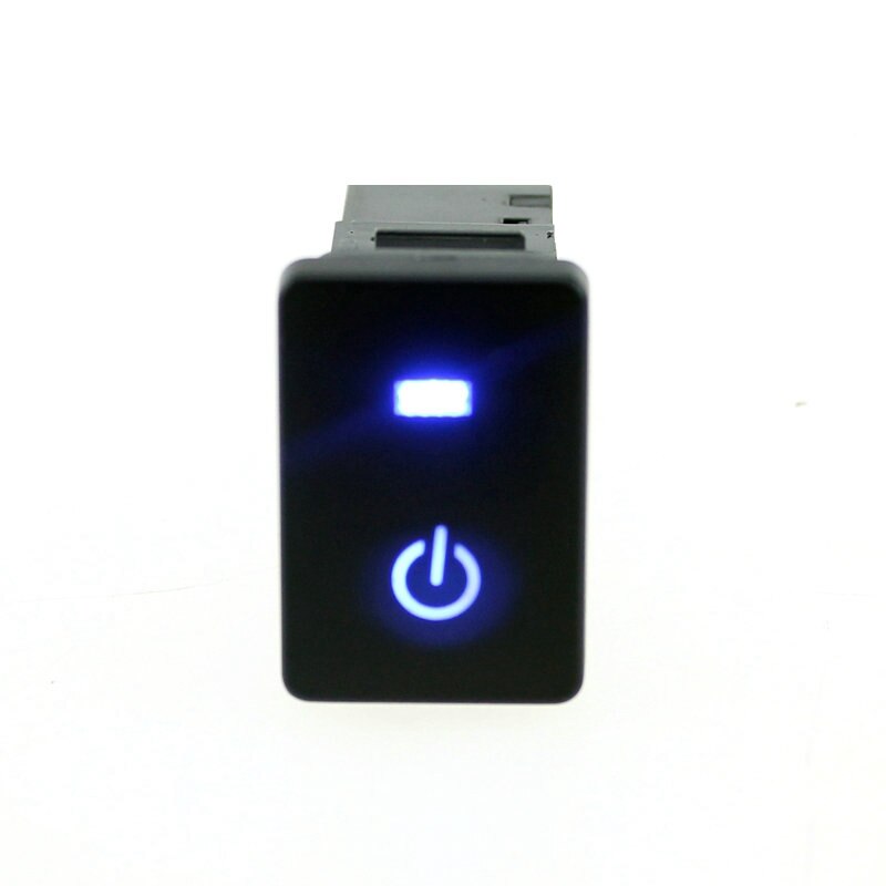 12V Car Switch Starting Pattern Push Button with 15cm Cable for Toyota Camry Yaris Corolla Vios Reiz Prado - Blue Light