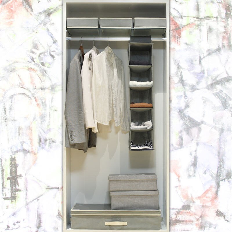5 hylde tøj hængende arrangører bukser arrangører holder garderobe sektion opbevaring skab arrangør sko tøj tøj