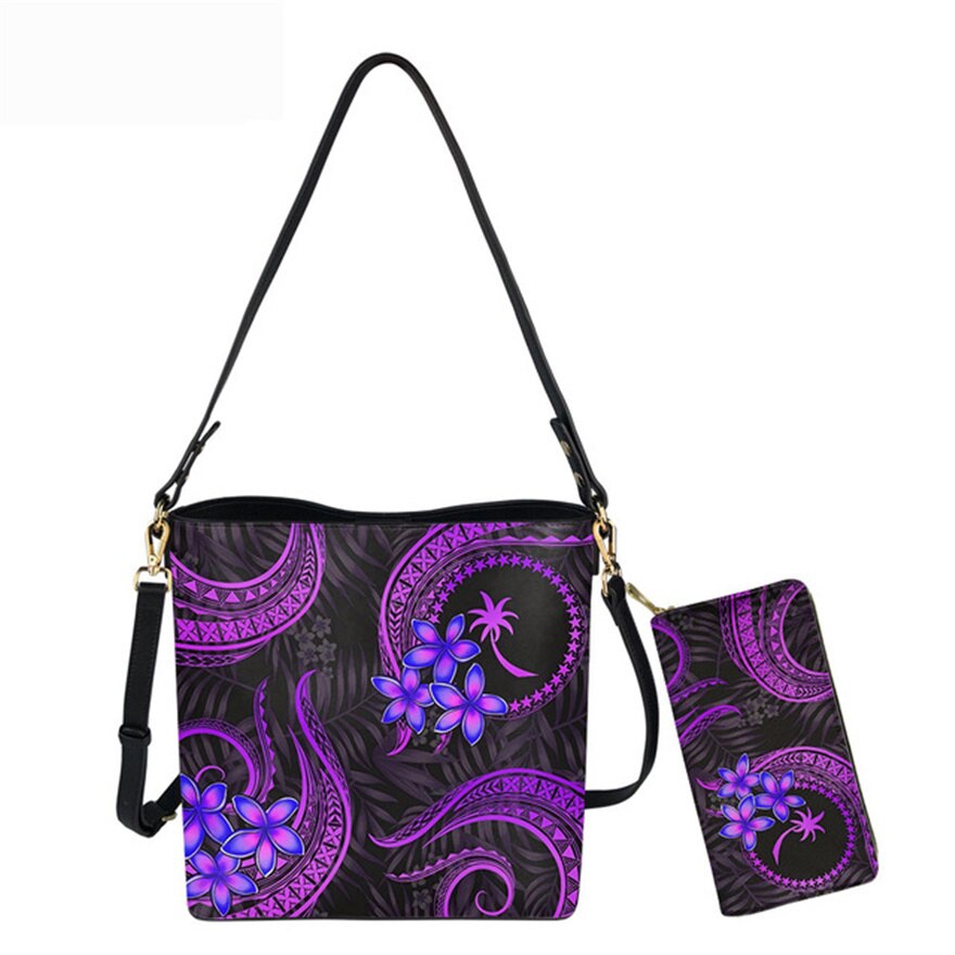 Doginthehole Tassen Voor Vrouwen Chuuk Staten Polynesische Trend Luxe 2 Stks/set Crossbody Tas Met Portemonnee Vrouwelijke Schoudertas: HTE2343D61Z21