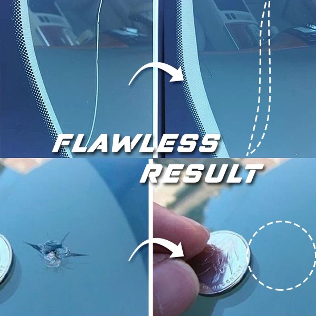 Automotive Glass Nano Repair Fluid Car Window Glass Crack Chip Repair Tool Kit Car Windscreen Glass Scratch Crack Restore 3ml