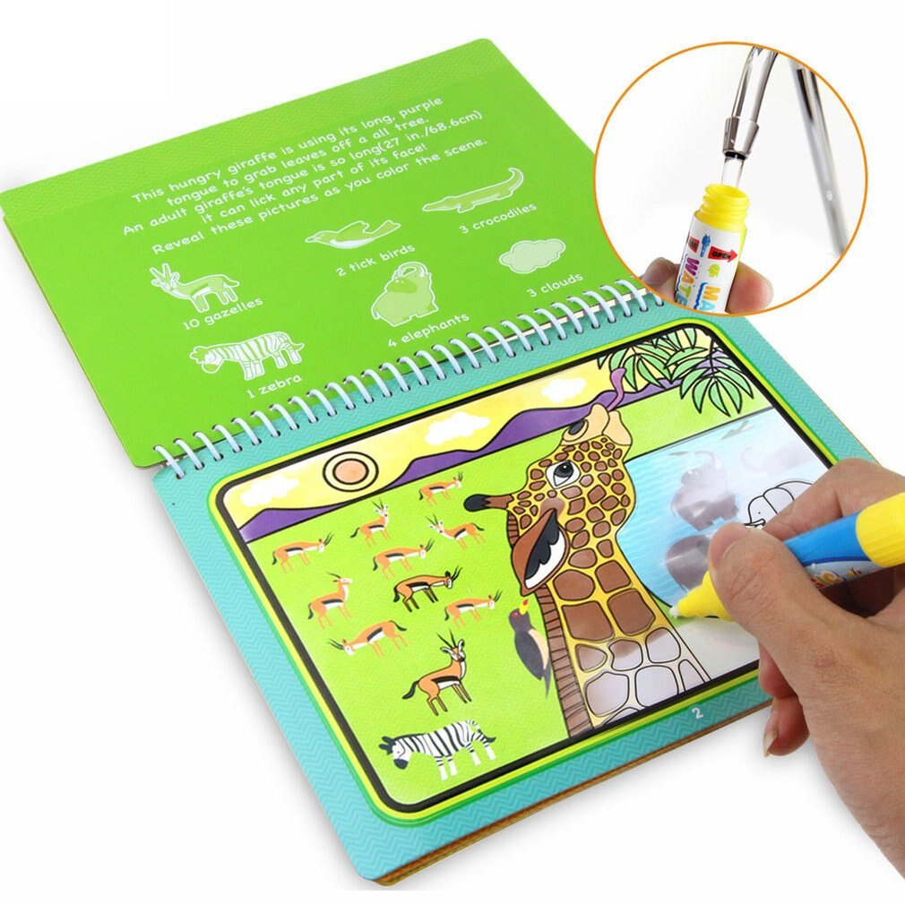 Ocday Tekening Speelgoed Kid Magic Water Schilderen Board Kinderen Onderwijs Kleuring Met 1 Pen Cognitieve Doodle Boeken Verkeer Dieren