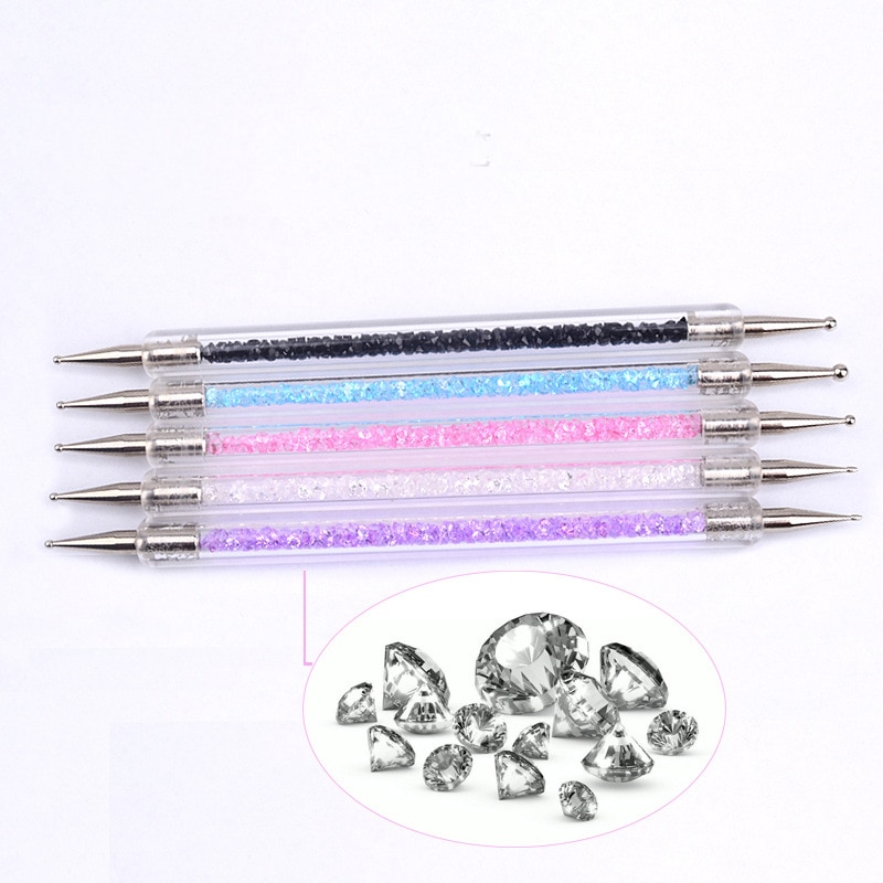 5pcs/set Manicure Set crystal stick picker pen Nails art tip tool Painting Nail Art Tool Set