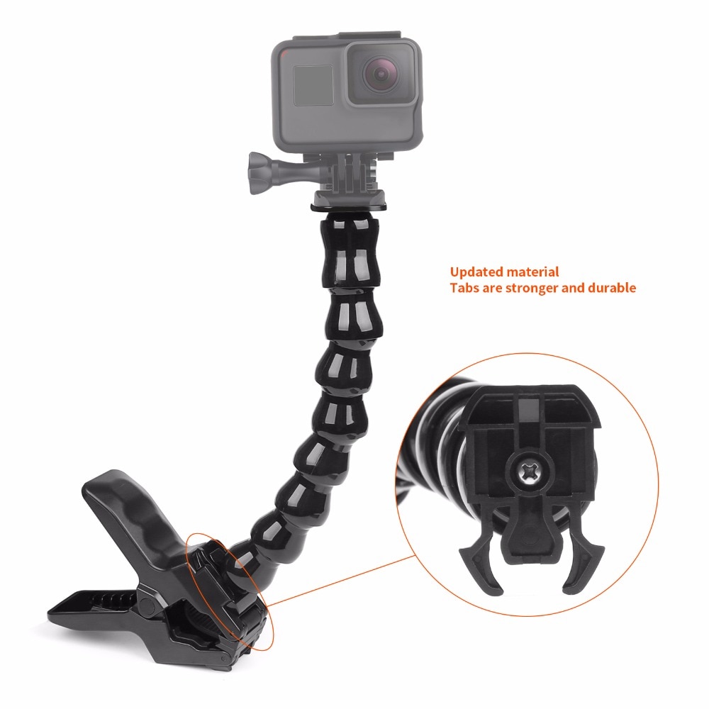 24 cm Zwanenhals mount Verstelbare Flexibele Klem Arm Nek Statief Voor GoPro Hero6 5 4 3 SJCAM Camera Accessoire