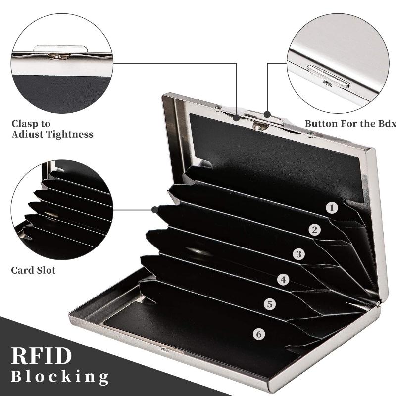 RFID Credit Card Holder Protector Stainless Steel Credit Card Case Metal Card Wallet ID Card Case