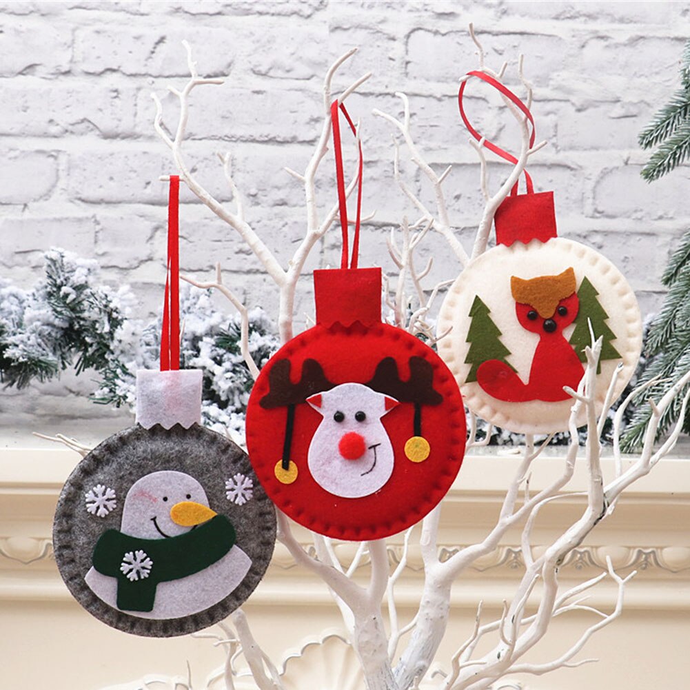 Cute Felt Snowman Santa Claus Christmas Tree Decorations Hanging Pendant Deer Craft Ornament Christmas Decorations Year