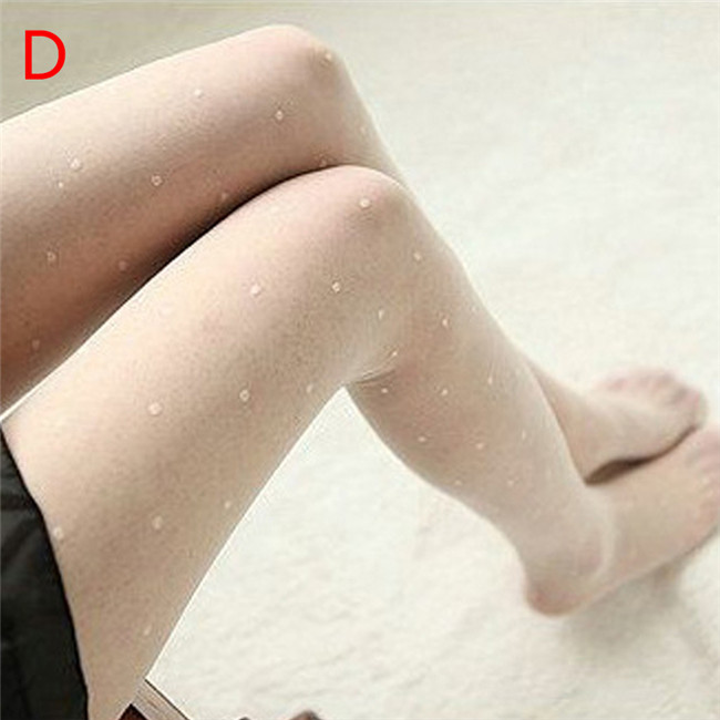 Vrouwen Panty Klassieke Kleine Polka Dot Zijden Kousen Dunne Dames Vintage Faux Tattoo Kousen Panty Vrouwelijke Kousen: D