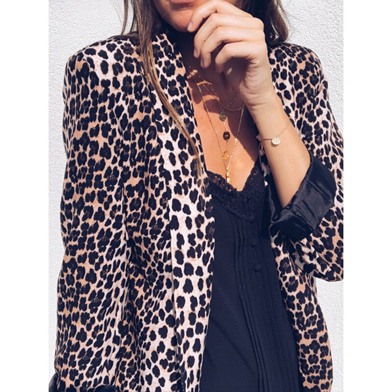 Blazer de manga larga con estampado de serpiente para Mujer, chaqueta de motorista, prendas de vestir, Tops, chaqueta con estampado de serpiente, Chaqueta larga para invierno