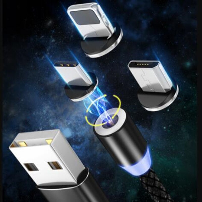 Rund magnetkontakt mikro usb c / typ c / för iphone adapter usb magnet laddare kontakt snabbladdning (endast magnetplugg)