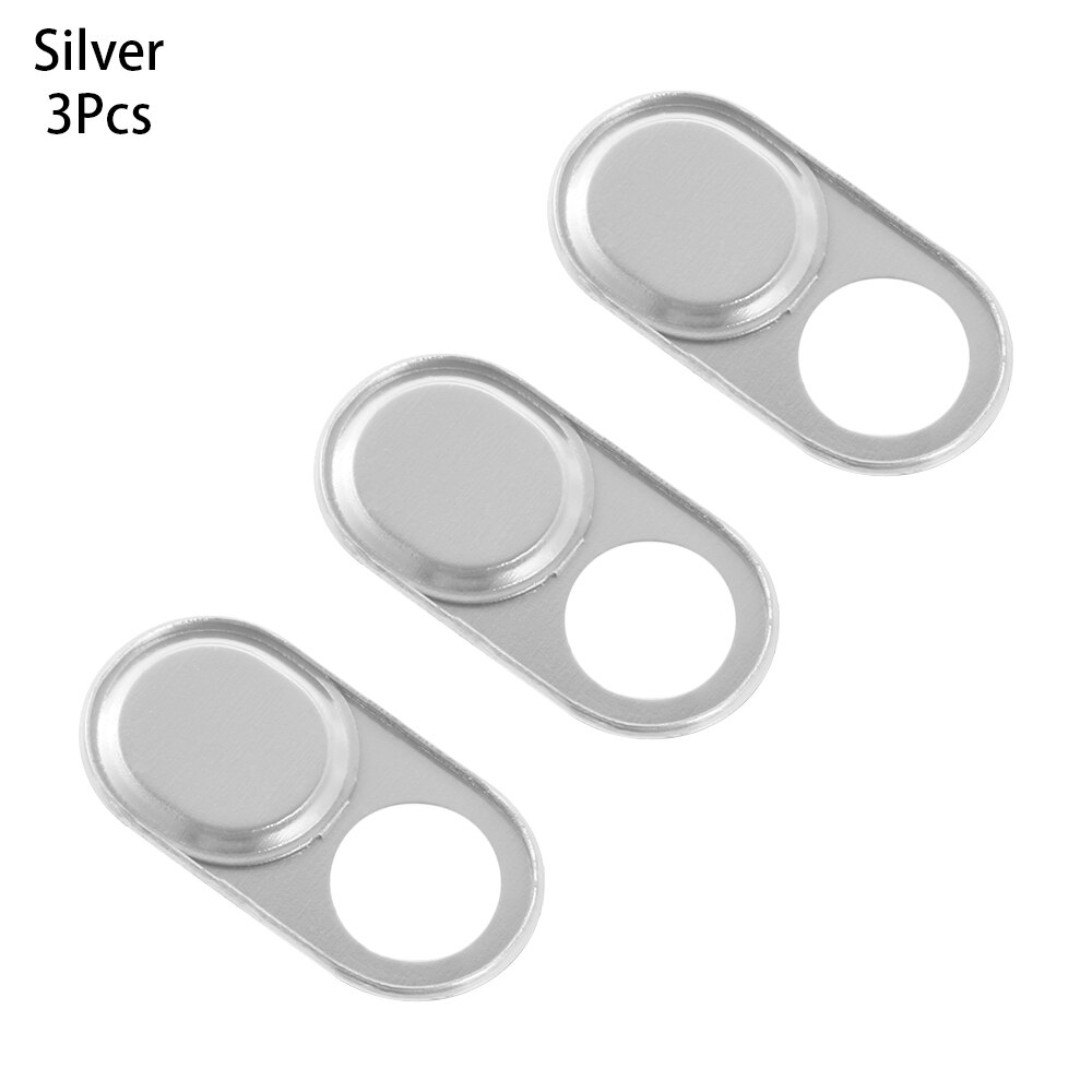 1/3 Stuks Universele Metalen Webcam Cover Camera Slider Sluiter Privacy Beschermen Sticker Voor Laptop Tablet Telefoon Ultra Dunne sluiter: 3PC Silver