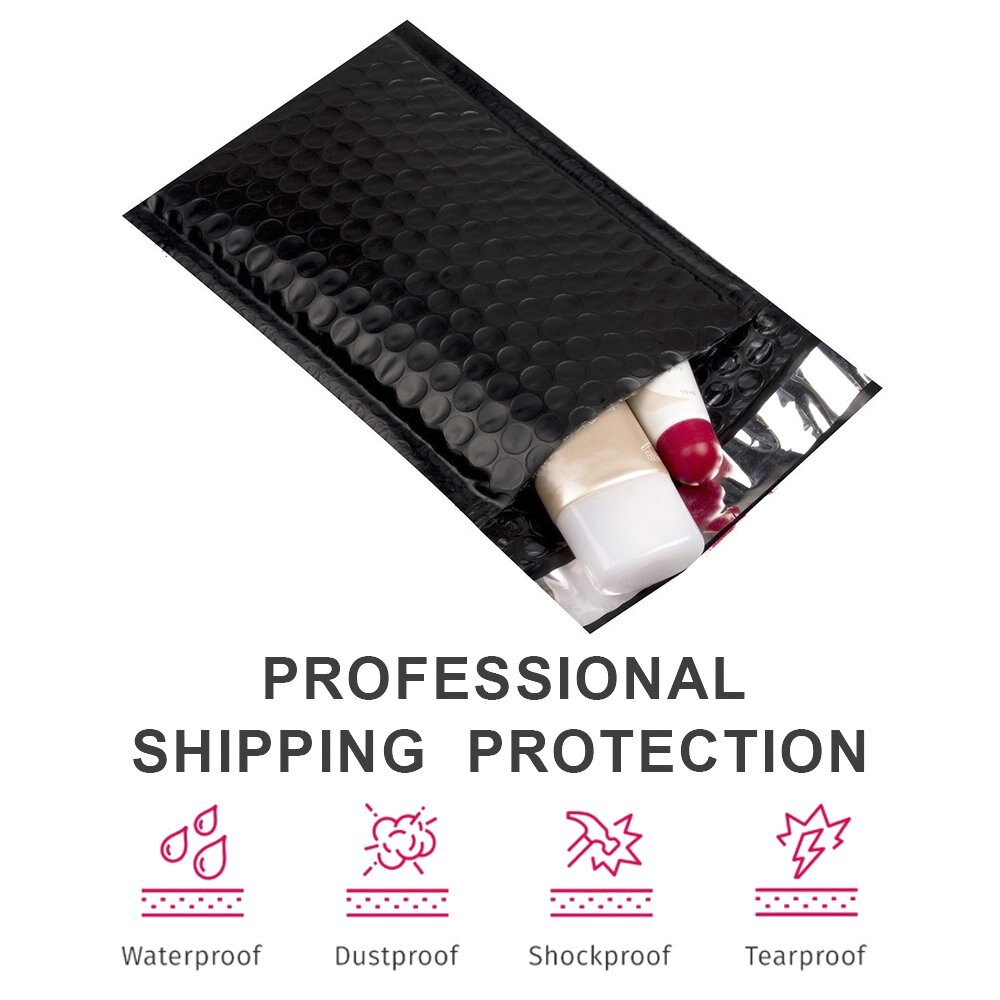 10pcs/4x7 Inch/120*180mm Black Poly Bubble Mailer Self Seal Padded Envelopes