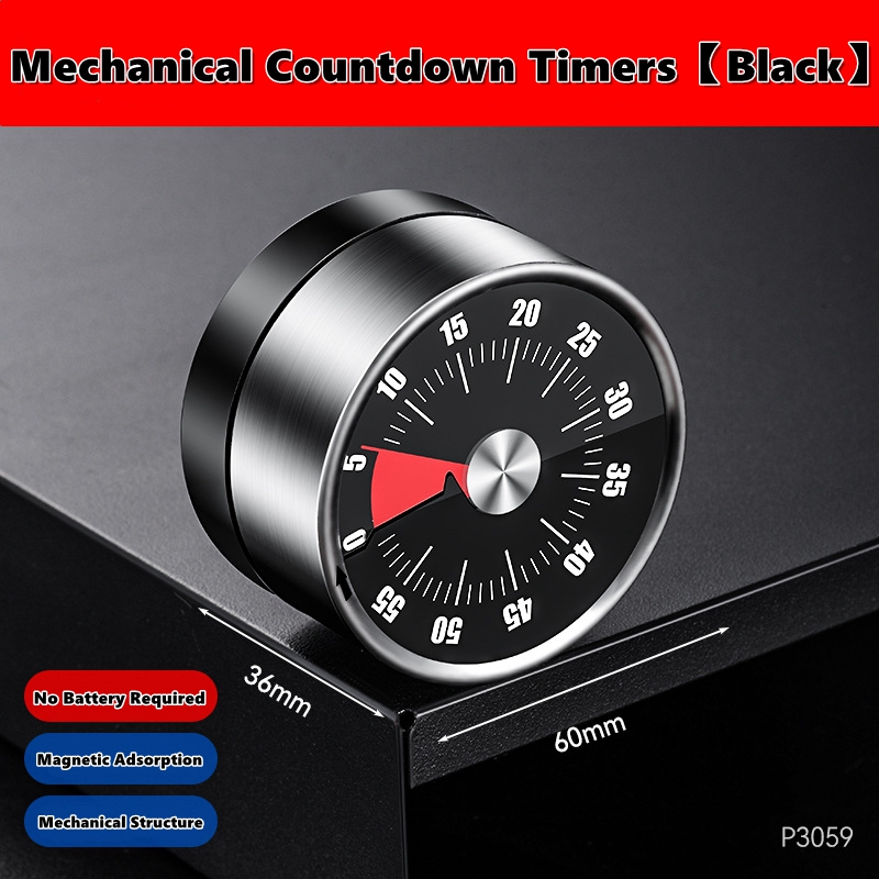 Countdown-Erinnerung, magnetisch, mechanisch, visuelle Timer, Klassenzimmer-Backuhr für Unterricht, Besprechung, Küche, Kochen, Backen, Arbeiten: Orange