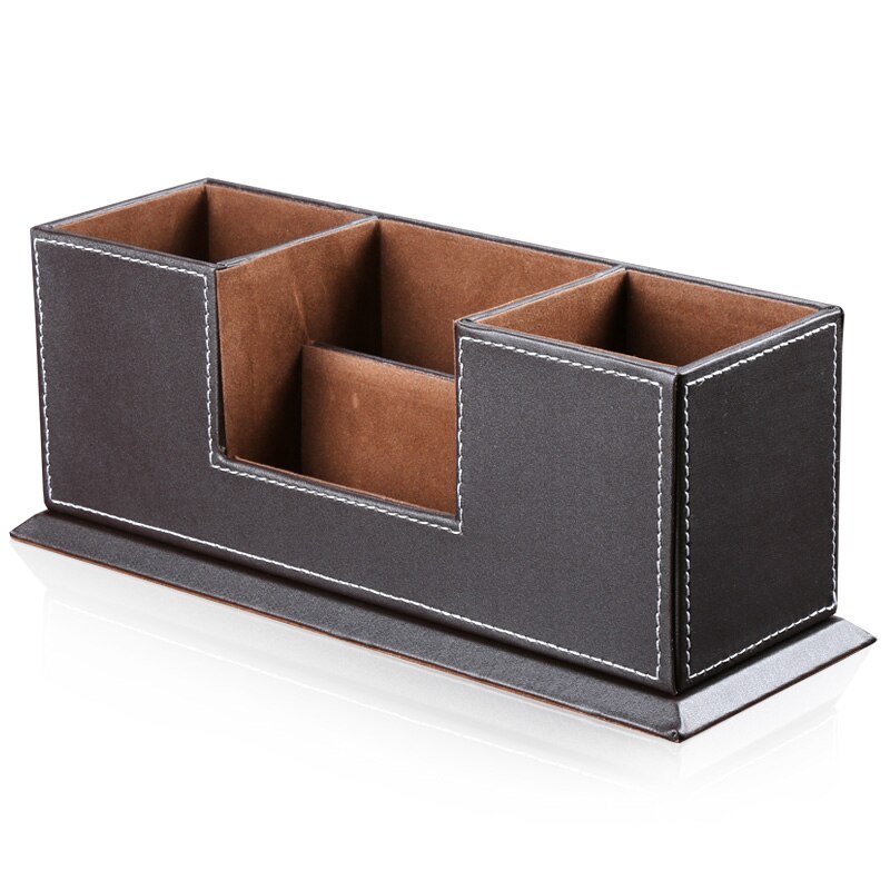 Office PU Leather Desktop Stationery Organizer Dou Grandado Office PU Leather Desktop Stationery Organizer Dou Grandado