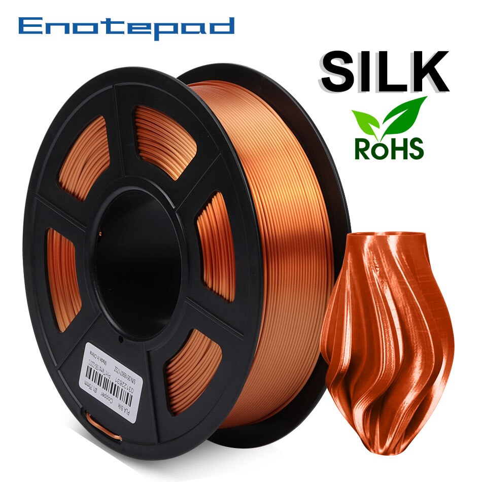 Enotepad PLA 3D Stampante Filamento Di Seta Di Seta di Seta 1.75 millimetri 3D Materiale di Stampa PLA Rispettoso Dell'ambiente Non tossico con il Vuoto imballaggio: SILK-RC-1KG