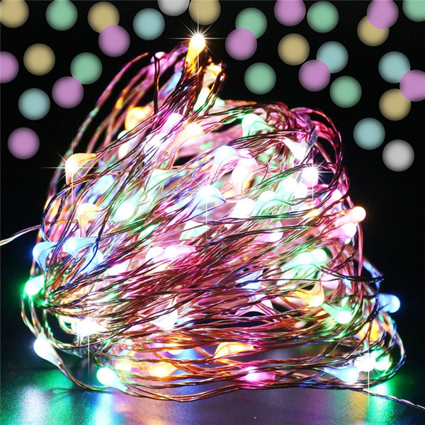 2m 20 led vinflaske kork kobbertråd fe lys solcelledrevet guirlande string lys julepynt til hjemmet: Flerfarvet