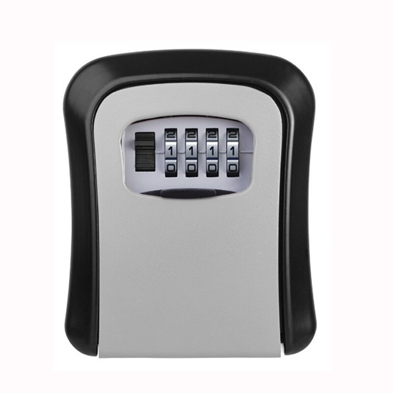 Key lock box wall-mounted plastic key safe weatherproof 4 combination key storage lock box for indoor and outdoor use: Alloy Grey
