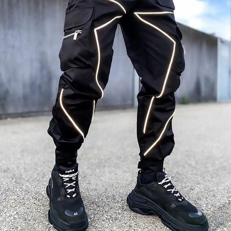 Løbe joggingbukser herre stretch cargo bukser bomuld gymbukser herre bodybuilding træningsbukser fitness bukser sportstøj: Xxxl / Sort