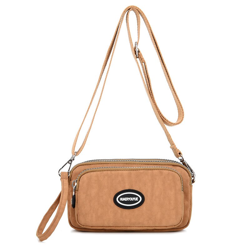 Kleine Frauen Tasche Wasserdichte Nylon Handtasche Frauen Messenger Bag Umhängetasche Damen Schulter Taschen Handy Tasche Geldbörse Bolsa sac: Beige