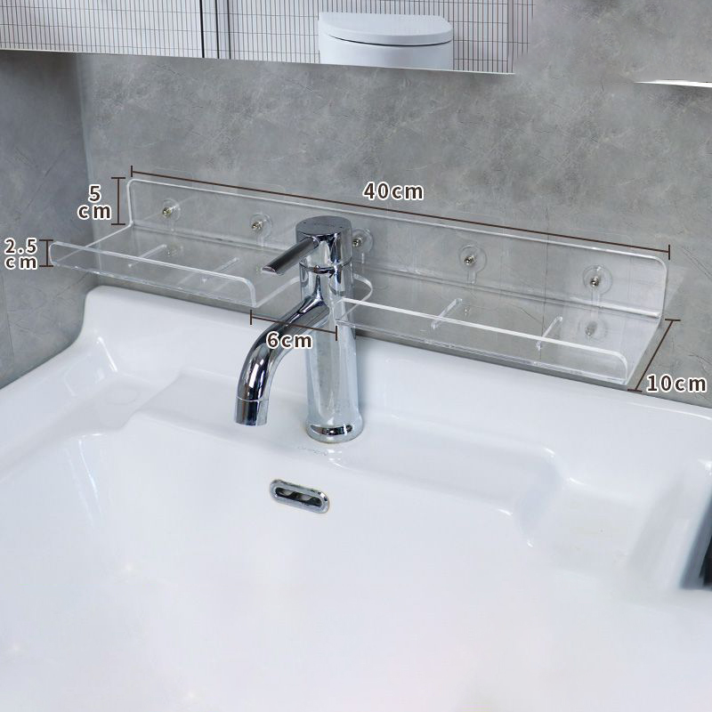 Acrylic Bathroom Shelf Organizer Over The Faucet,Bathroom Sink Shelf Over Faucet,Countertop Organizer Kitchen Above Sink Rack: Light Grey