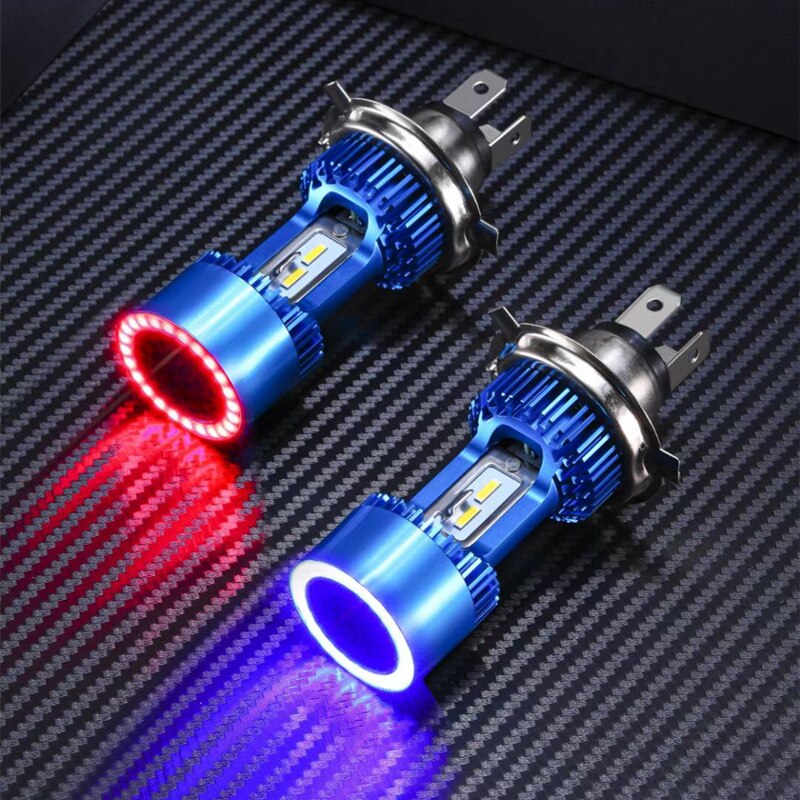 NEUE Engel augen Kolben Motorrad Scheinwerfer Lampen H4 LED H6 ba20d HS1 LED Motorrad Kopf Lampe Rolle Zubehör Nebel Licht 30W