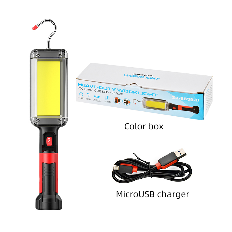 ledet arbeidslys kolbe flomlys 8000lm oppladbar lampe bruk 2*18650 batteri ledet bærbar magnetisk lys krokklemme vanntett